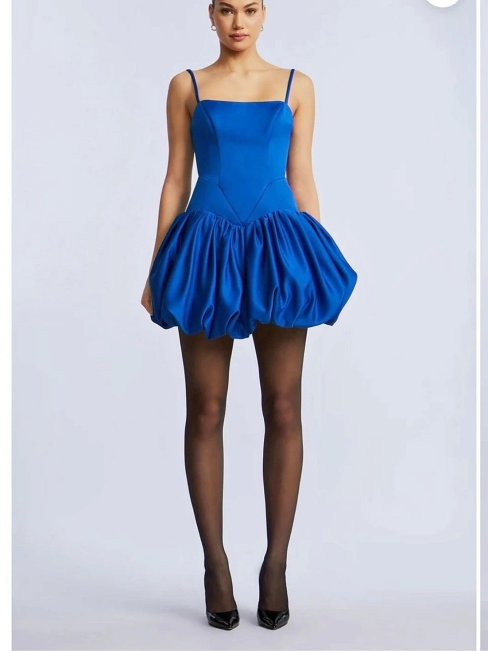 Mini Bubble Dress in Blue Like New